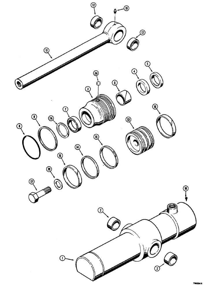 Схема запчастей Case 350B - (242) - G101241 RIPPER CYLINDER (07) - HYDRAULIC SYSTEM