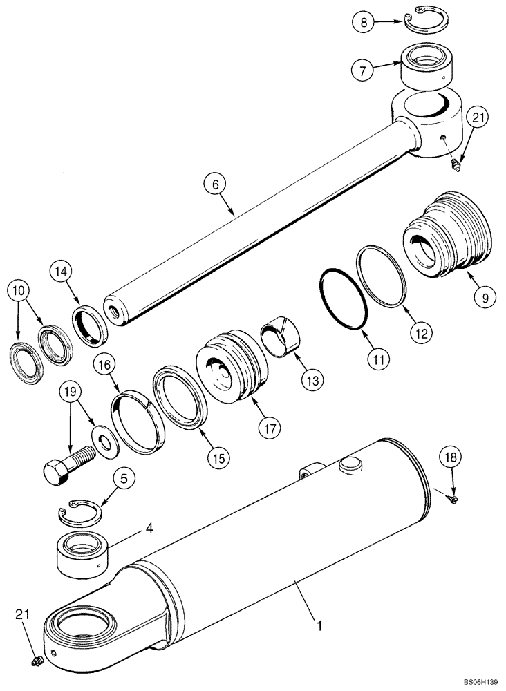 Схема запчастей Case 1150K - (08-24) - CYLINDER ASSY - ANGLE (08) - HYDRAULICS