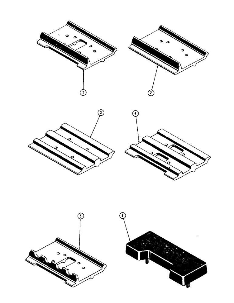 Схема запчастей Case 600 - (132) - OPTIONAL TRACK SHOES, GROUSERS, STREET PLATES, MUD GROUSERS (04) - UNDERCARRIAGE