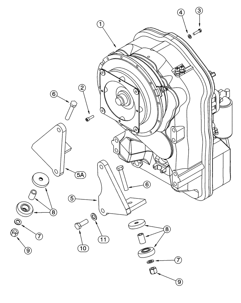 Схема запчастей Case 621C - (06-008) - MOUNTING TRANSMISSION (06) - POWER TRAIN