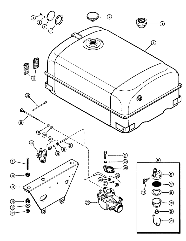 Схема запчастей Case 480CK - (054) - FUEL TANK, (148B) SPARK IGNITION ENGINE 