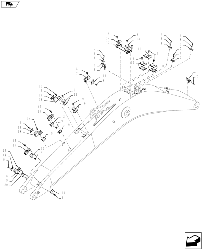 Схема запчастей Case CX235C SR - (84.114.04) - CLAMP - BOOM (84) - BOOMS, DIPPERS & BUCKETS