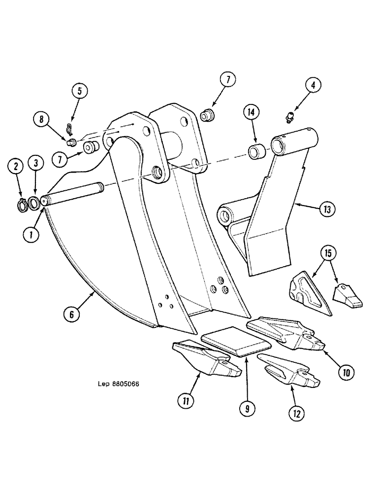 Схема запчастей Case 688C - (9G-18) - EJECTOR BACKHOE BUCKET (0.45M), (XXXXX-) (05.1) - UPPERSTRUCTURE CHASSIS/ATTACHMENTS