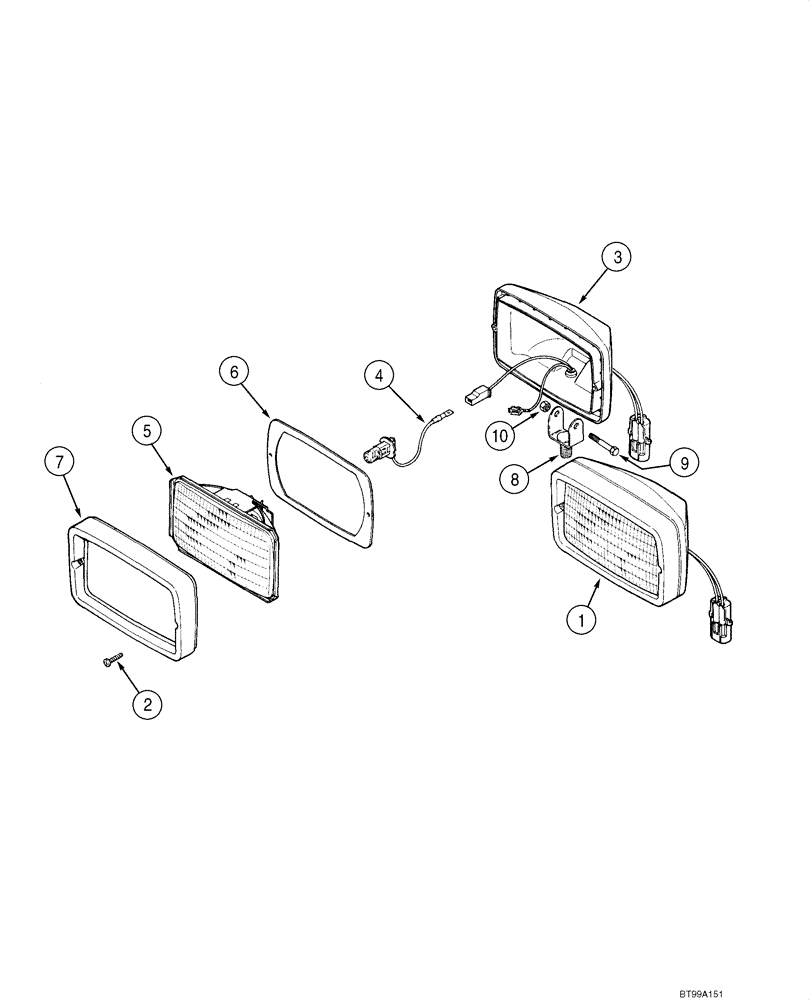 Схема запчастей Case 588G - (04-11) - LAMP ASSY, FLOOD (04) - ELECTRICAL SYSTEMS