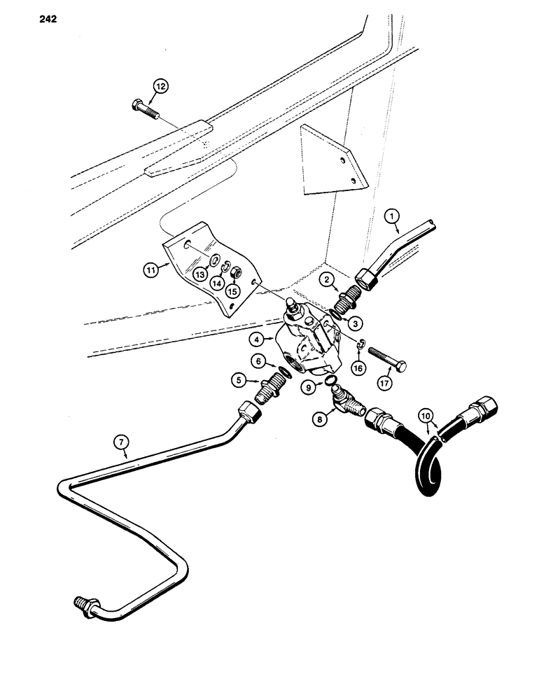 Схема запчастей Case 480D - (242) - EQUIPMENT HYDRAULIC SYSTEM, SPECIAL PARTS USED WITHOUT LOADER (35) - HYDRAULIC SYSTEMS