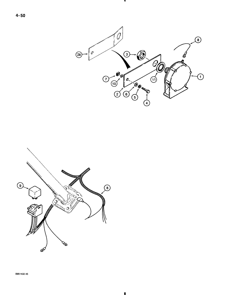 Схема запчастей Case 580K - (4-050) - HORN, MODELS WITH OR WITHOUT TILT/TELESCOPING STEERING COLUMN (04) - ELECTRICAL SYSTEMS