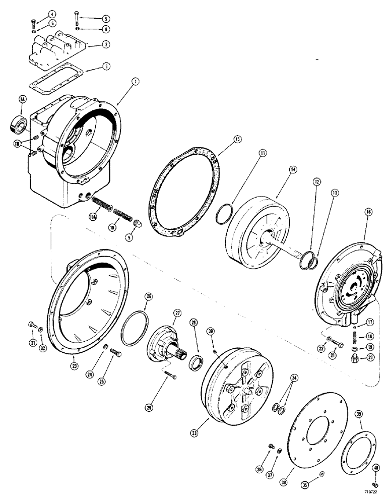 Схема запчастей Case 680CK - (070) - TRANSMISSION AND RELATED PARTS, TORQUE CONVERTER HOUSING AND PUMP (21) - TRANSMISSION