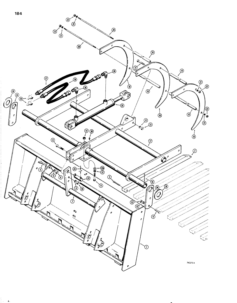 Схема запчастей Case 1830 - (184) - MANURE FORK (89) - TOOLS