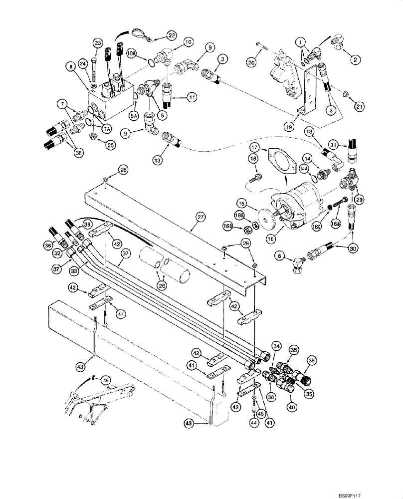 Схема запчастей Case 1845C - (08-10) - HYDRAULICS - OPTIONAL HIGH FLOW (08) - HYDRAULICS