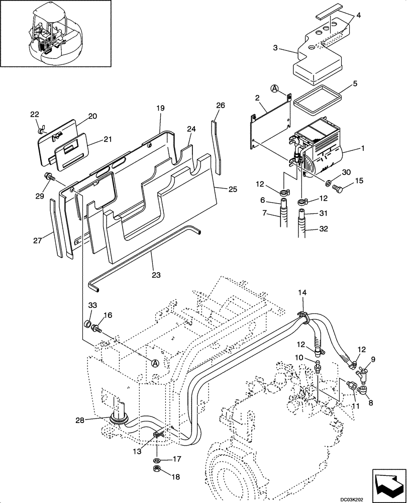 Схема запчастей Case CX47 - (09-44[00]) - HEATER UNIT - CAB (09) - CHASSIS/ATTACHMENTS