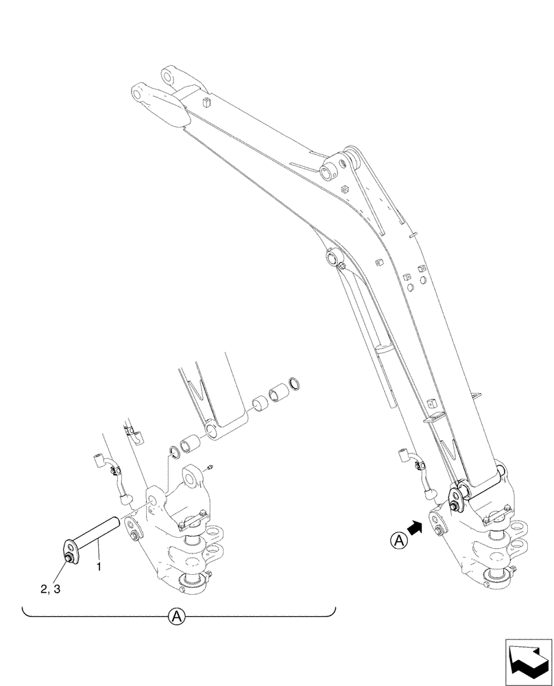 Схема запчастей Case CX17B - (03-003) - BOOM INSTAL (84) - BOOMS, DIPPERS & BUCKETS