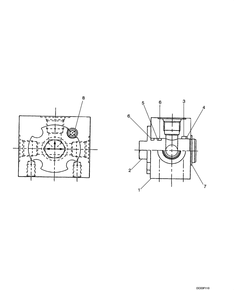 Схема запчастей Case CX14 - (08-49[00]) - VALVE ASSY, SELECTOR (PA30V00005F1) (08) - HYDRAULICS