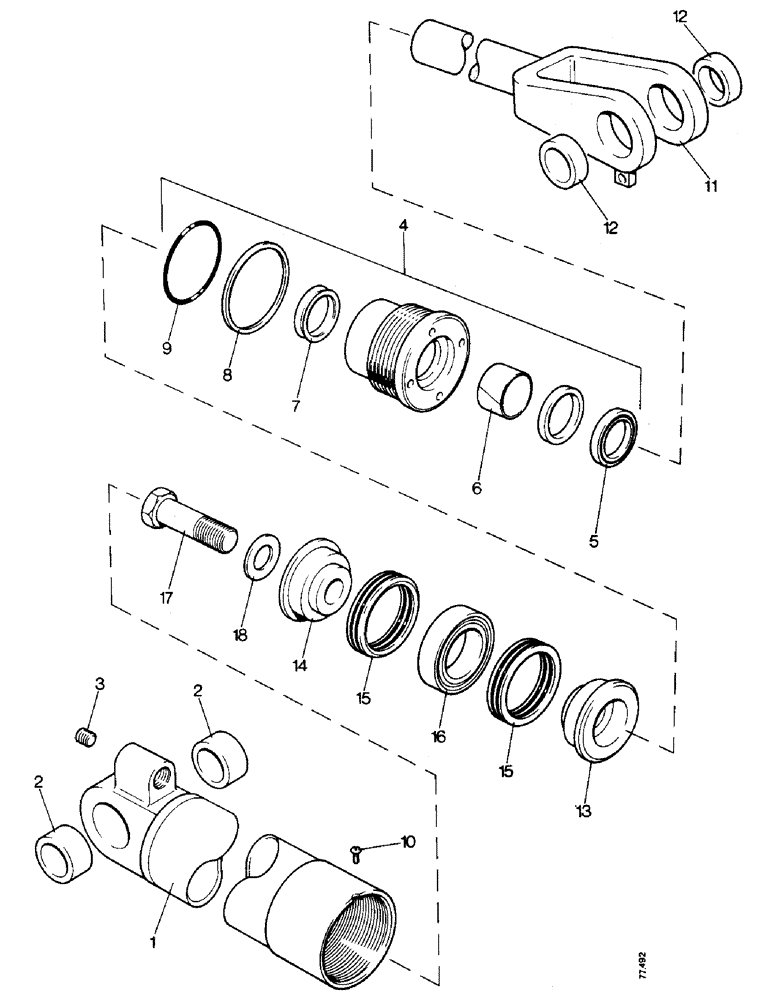 Схема запчастей Case 850 - (J13-1) - LOADER LIFT CYLINDERS - 4.1/2 DIA X 30.1/8 STROKE (07) - HYDRAULIC SYSTEM