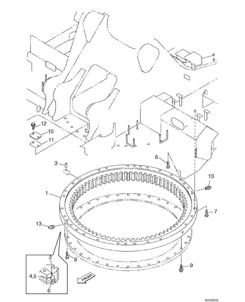 Схема запчастей Case CX225SR - (09-01) - TURNTABLE BEARING (09) - CHASSIS