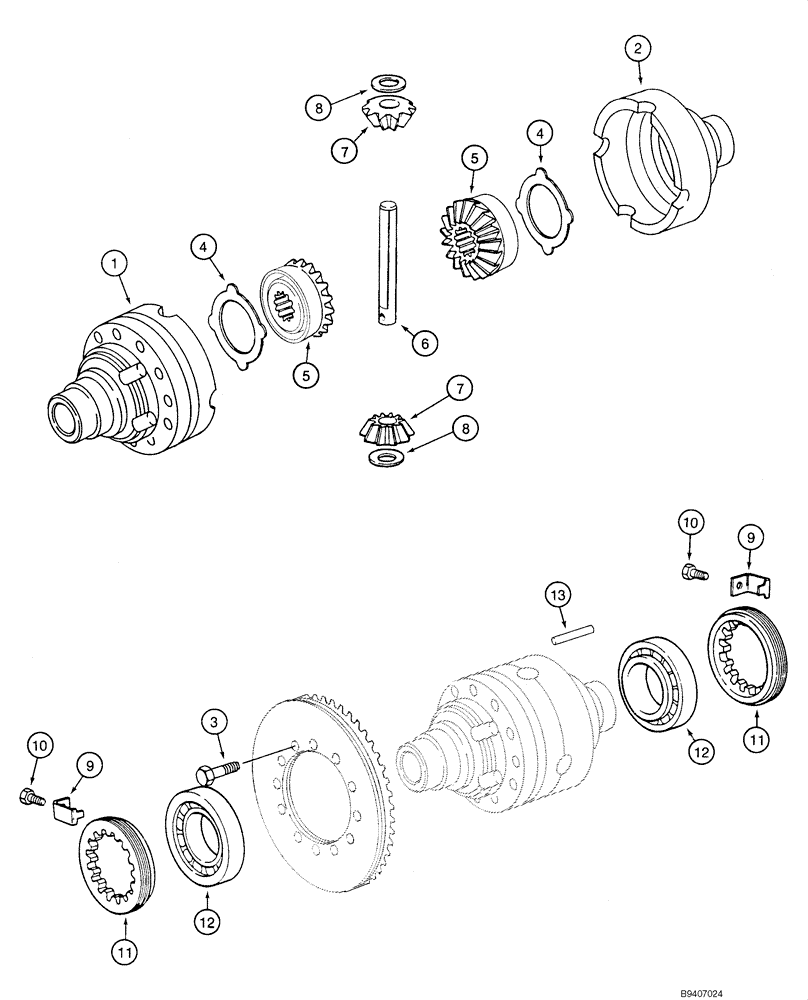 Схема запчастей Case 580SM - (06-07) - AXLE, FRONT DRIVE - DIFFERENTIAL (06) - POWER TRAIN