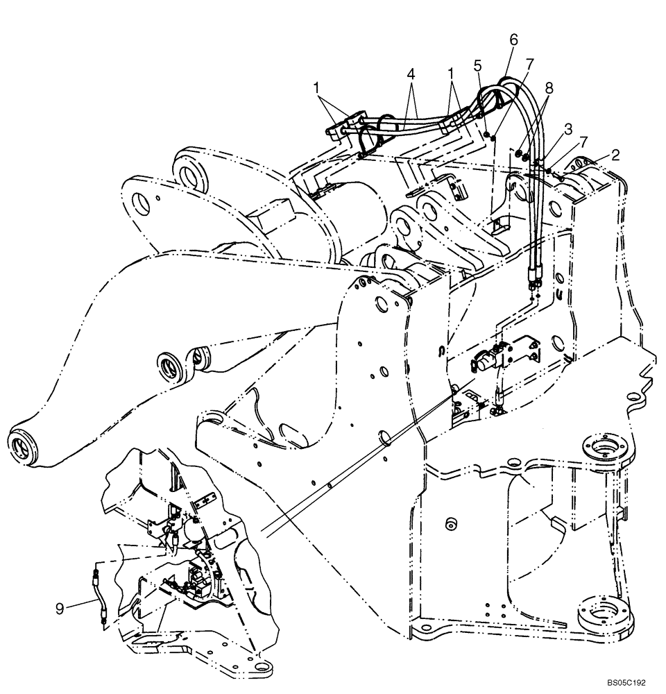 Схема запчастей Case 521D - (08-12A) - HYDRAULICS - COUPLER (Z BAR LOADER) (08) - HYDRAULICS