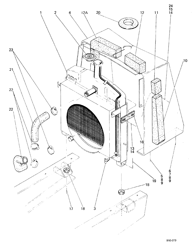 Схема запчастей Case 580F - (034) - RADIATOR AND PARTS (10) - ENGINE