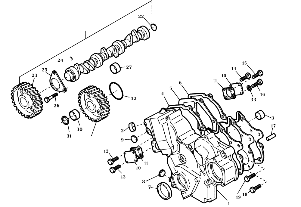 Схема запчастей Case 221D - (95.010[001]) - DRIVE-GEARING (S/N 581101-UP) (10) - ENGINE