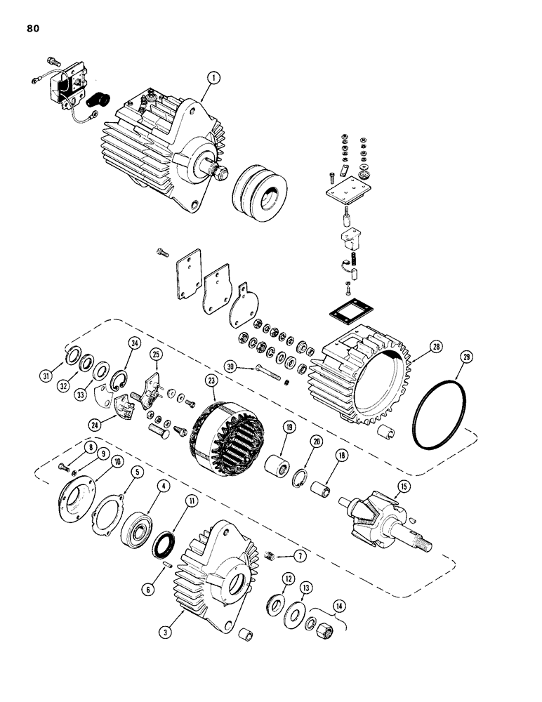 Схема запчастей Case 1150B - (080) - R34730 ALTERNATOR, PRESTOLITE NO. ANB-7003 (06) - ELECTRICAL SYSTEMS