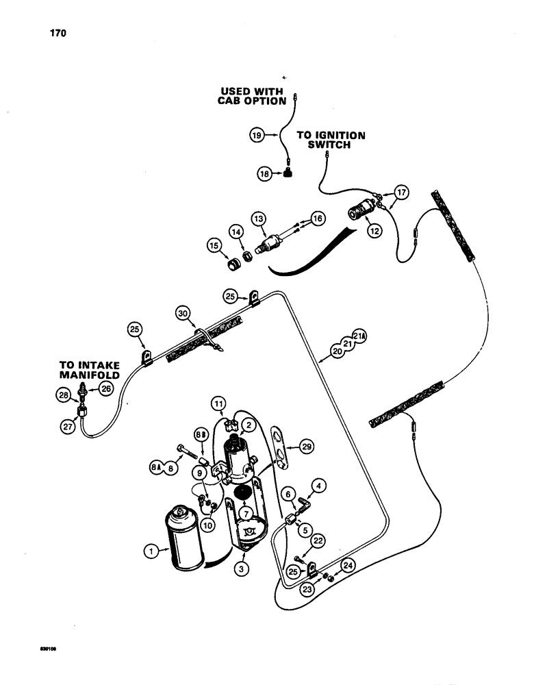 Схема запчастей Case W24C - (170) - COLD START SYSTEM (04) - ELECTRICAL SYSTEMS