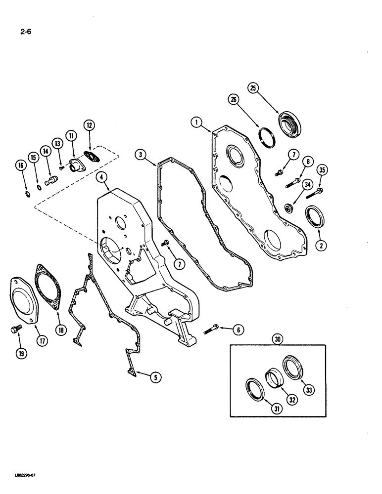 Схема запчастей Case W14B - (2-06) - FRONT GEAR COVER, 6-590 ENGINE, 6T-590 ENGINE (02) - ENGINE