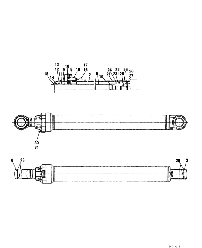 Схема запчастей Case CX800 - (08-81) - CYLINDER ASSY - ARM (08) - HYDRAULICS