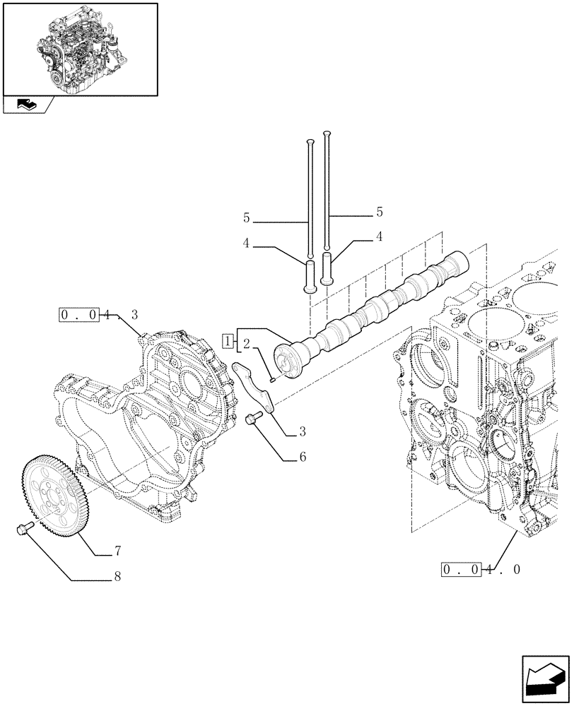 Схема запчастей Case F5CE9454E A001 - (0.12.0) - CAMSHAFT - TIMING CONTROL (504228067) 