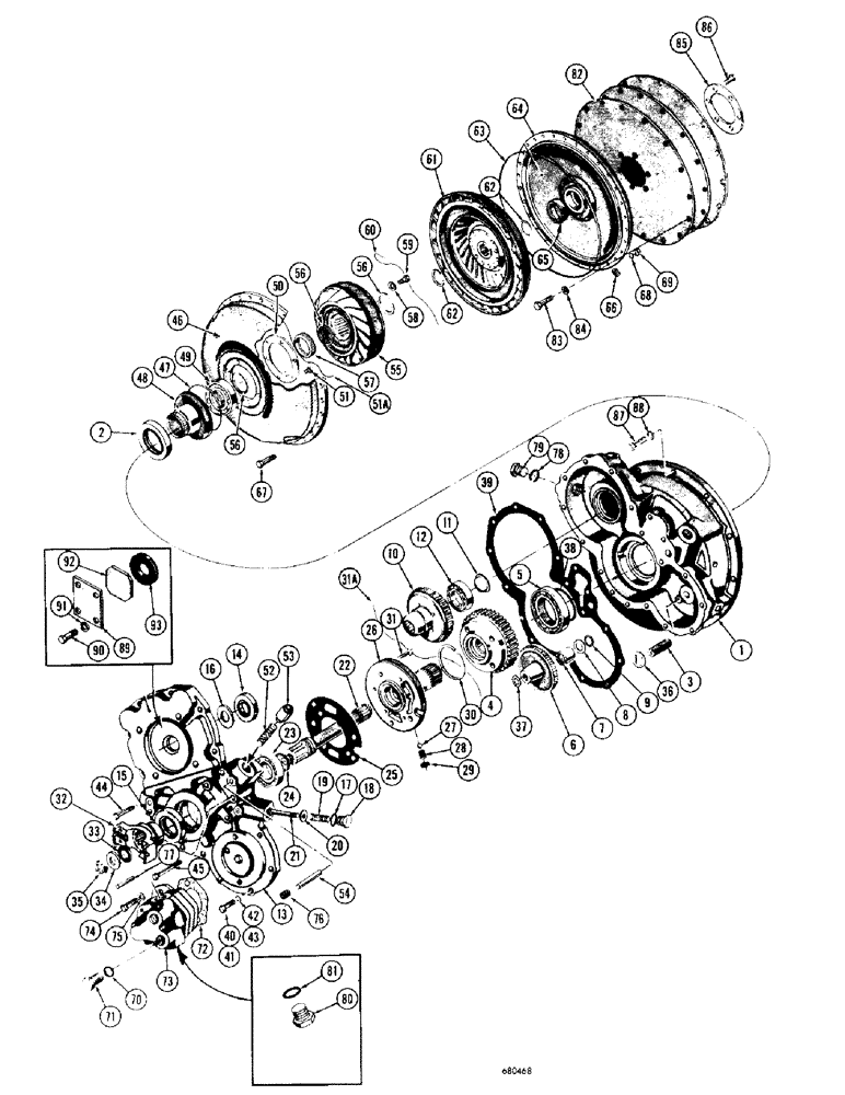 Схема запчастей Case 1000D - (100) - D31857 TORQUE CONVERTER (03) - TRANSMISSION