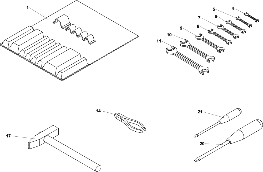 Схема запчастей Case DV202 - (12-520/124[01]) - TOOLS (12) - Chassis/Attachments