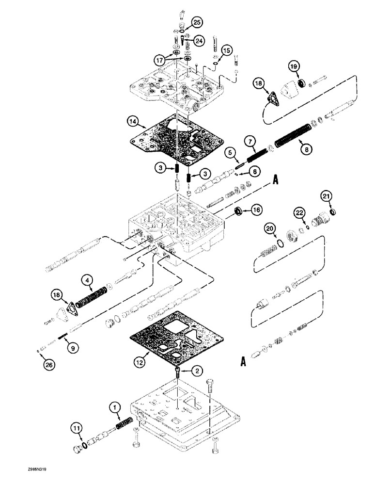 Схема запчастей Case 1155E - (6-44) - TRANSMISSION SERVICE KITS, CONTROL VALVE OVERHAUL AND SEAL KITS (06) - POWER TRAIN