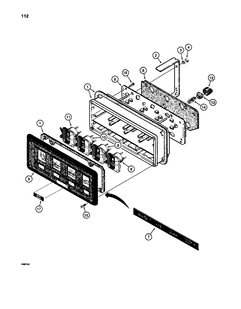 Схема запчастей Case W24C - (112) - ELECTRICAL SYSTEM, INSTRUMENT CLUSTER (04) - ELECTRICAL SYSTEMS