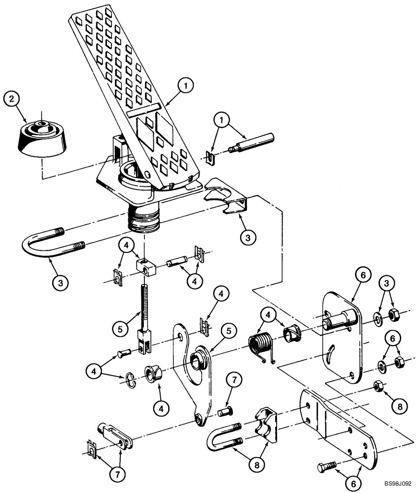 Схема запчастей Case 821C - (03-01A) - PEDAL ASSY - THROTTLE, FOOT (03) - FUEL SYSTEM