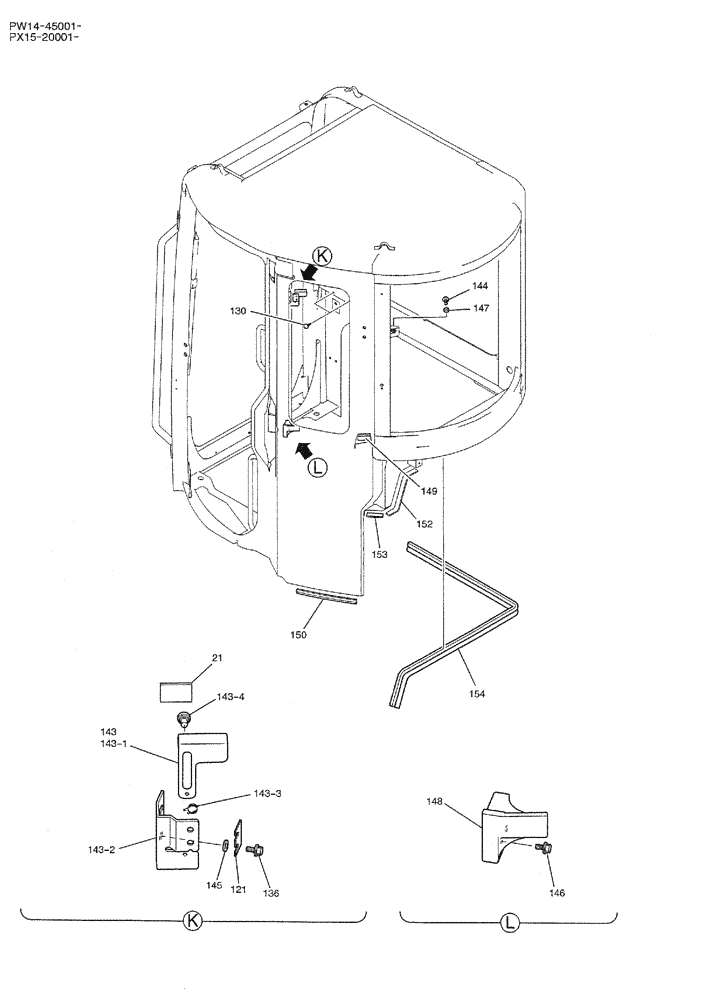 Схема запчастей Case CX36B - (05-018) - CAB ASSY (COOLER) OPTIONAL PARTS