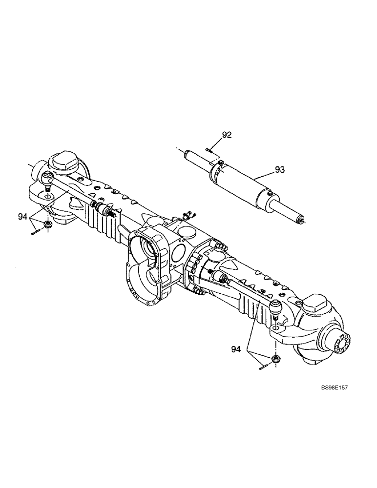 Схема запчастей Case 688G - (6-16) - FRONT AND REAR AXLE, STEERING CYLINDER AND TIE RODS (06) - POWER TRAIN