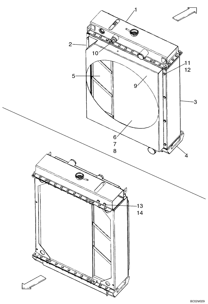 Схема запчастей Case 850K - (02-03A) - RADIATOR ASSY (02) - ENGINE