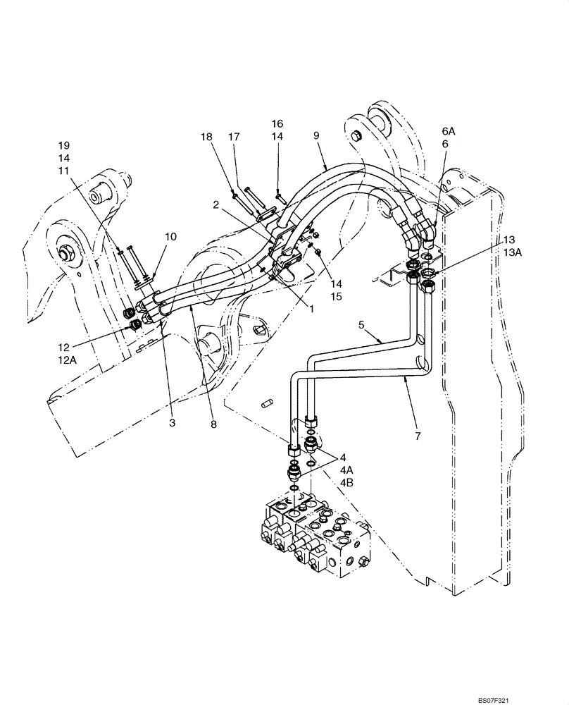 Схема запчастей Case 621E - (08-10) - HYDRAULICS - LOADER AUXILIARY (XT LOADER) (08) - HYDRAULICS