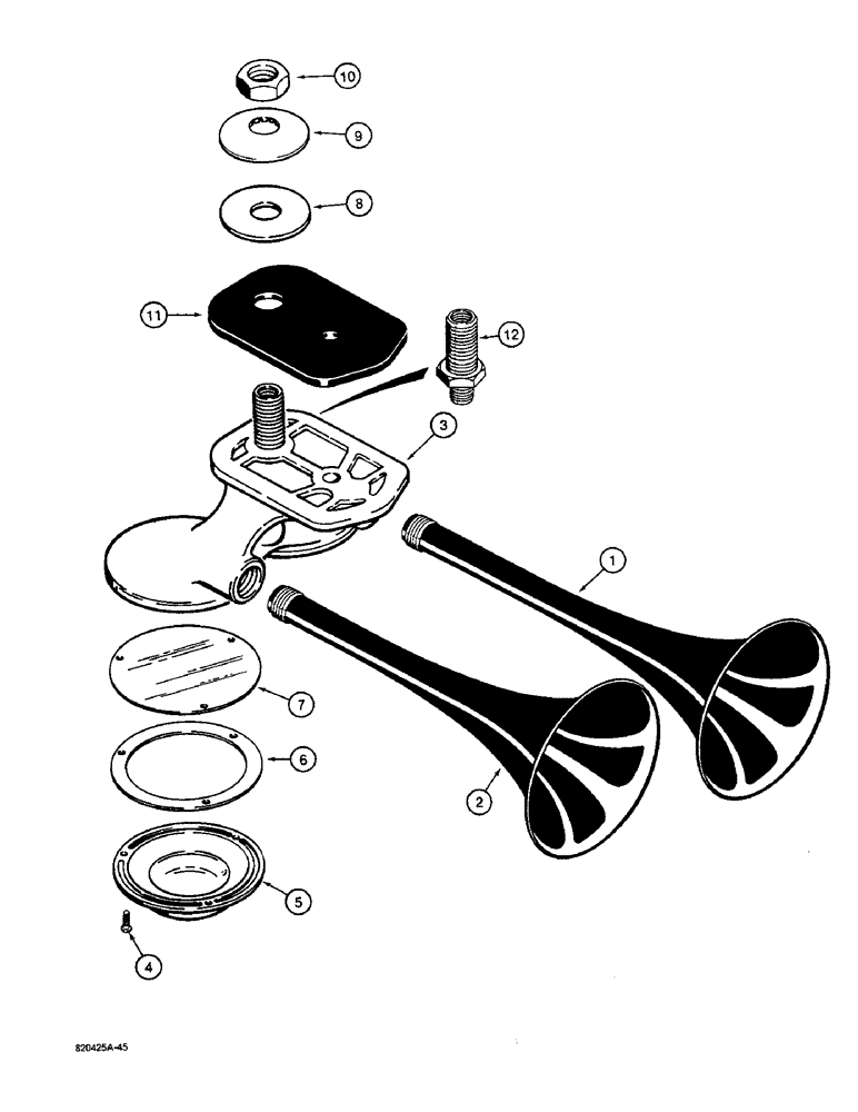 Схема запчастей Case W36 - (7-360) - L76560 HORN (07) - BRAKES