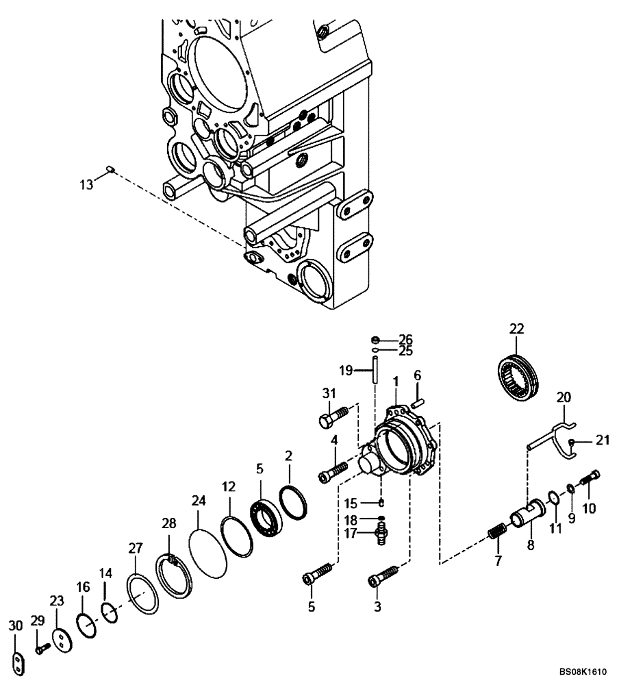 Схема запчастей Case 330B - (18A00001007[001]) - TRANSMISSION OUTPUT (P.I.N. HHD0330BN7PG57000 AND AFTER) (84168963) (03) - Converter / Transmission