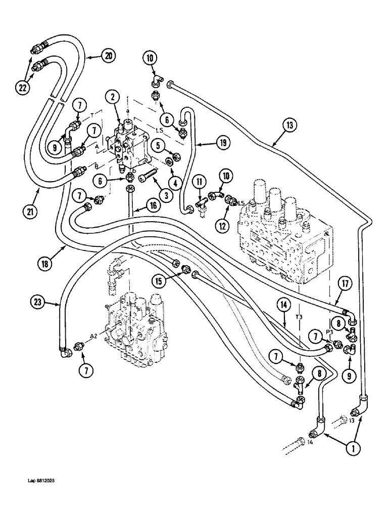 Схема запчастей Case 1088 - (8F-08) - HYDRAULIC CONTROL CIRCUIT, P.I.N. FROM XXXXX AND AFTER (08) - HYDRAULICS