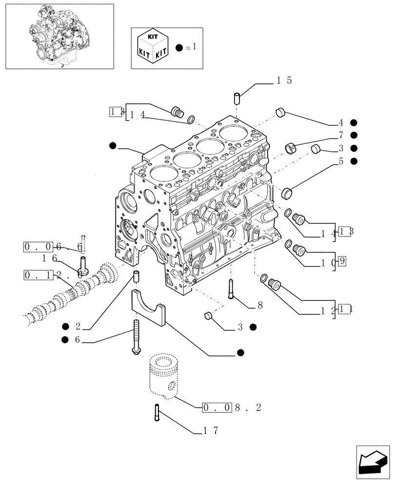 Схема запчастей Case F4DFE613G - (0.04.0[01]) - CRANKCASE (504072362) 