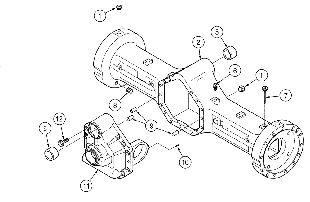 Схема запчастей Case 521D - (06-29) - AXLE, REAR - HOUSING (06) - POWER TRAIN