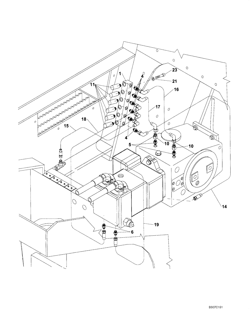 Схема запчастей Case SV216 - (35.700.04[01]) - LINES, HYDRAULIC DIAGNOSTIC (UNTIL P.I.N. DDD001212) (GROUP 391) (ND122233) (35) - HYDRAULIC SYSTEMS