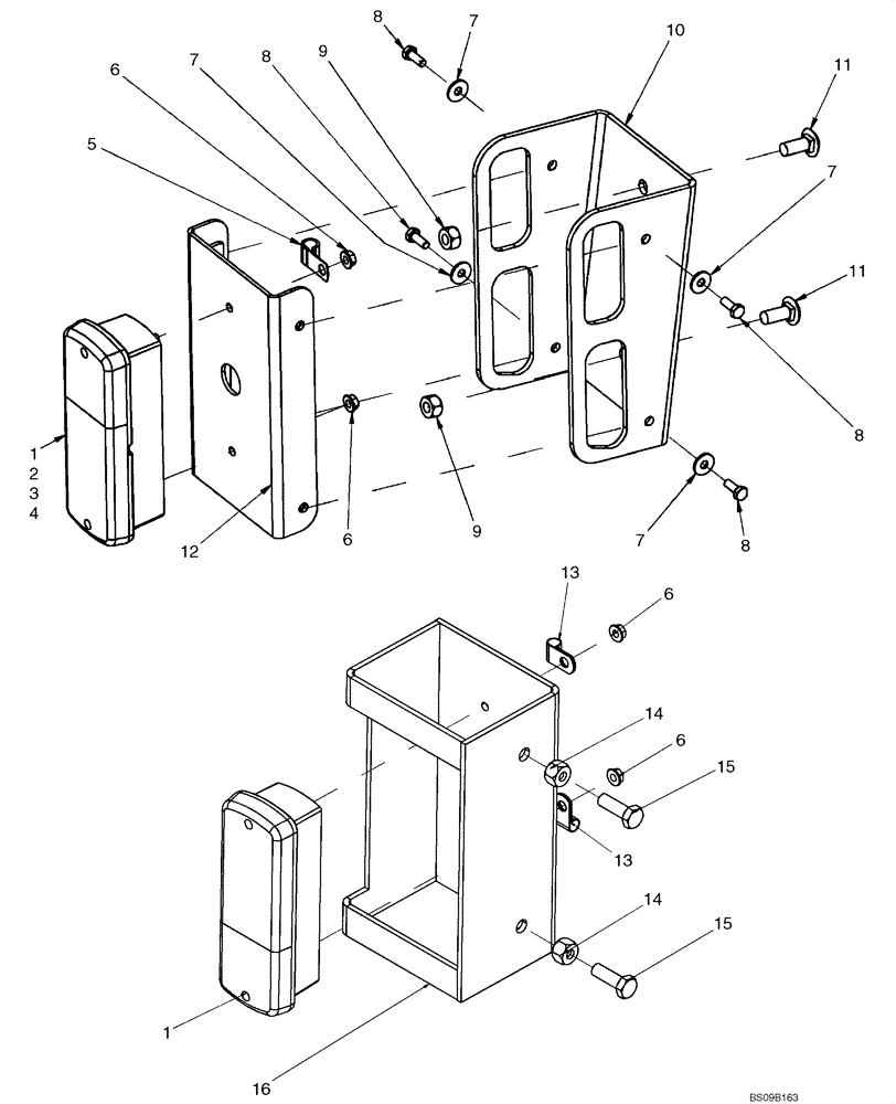 Схема запчастей Case 450 - (04-27) - REAR LIGHT AND MOUNTING (04) - ELECTRICAL SYSTEMS