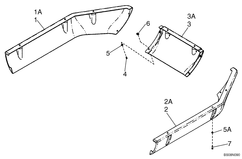 Схема запчастей Case 621D - (09-37) - COVERS - CAB AND CANOPY, LOWER - IF USED (09) - CHASSIS