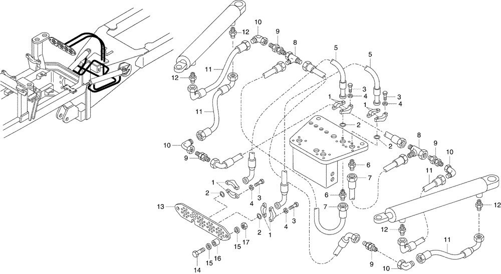 Схема запчастей Case 325 - (3.413[07]) - POWER STEERING - HYDRAULIC SYSTEM (09) - Implement / Hydraulics / Frame / Brakes