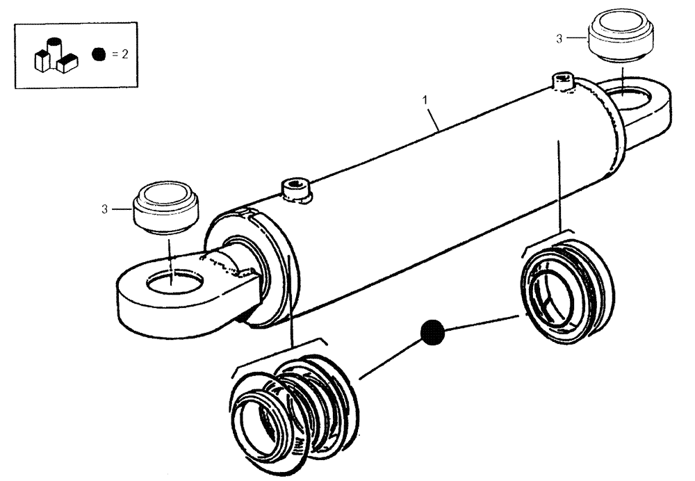 Схема запчастей Case 325 - (3.414A[02]) - STEERING CYLINDER - COMPONENTS (09) - Implement / Hydraulics / Frame / Brakes