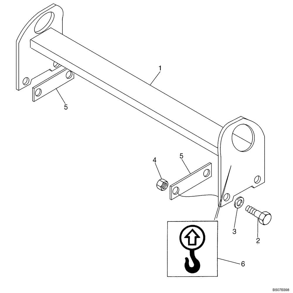 Схема запчастей Case 450 - (09-24) - LIFT HOOK (09) - CHASSIS