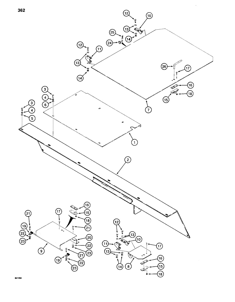 Схема запчастей Case 880C - (362) - OPTIONAL SECURITY COVERS (05) - UPPERSTRUCTURE CHASSIS