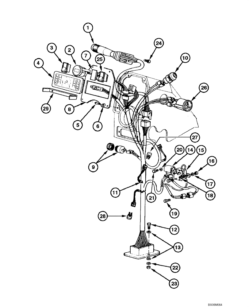 Схема запчастей Case 845 - (04.07[00]) - ELECTRIC SYSTEM - INSTRUMENT PANEL (04) - ELECTRICAL SYSTEMS