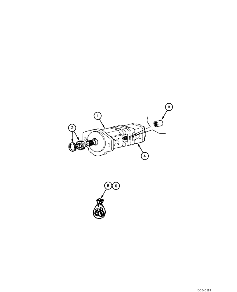 Схема запчастей Case 845 - (08.32[00]) - BRAKE AND STEERING - HYDRAULIC PUMP (AXLE GRAZIANO) (08) - HYDRAULICS